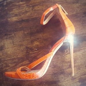 Rachel Zoe Orange Stiletto Sandals Size 7